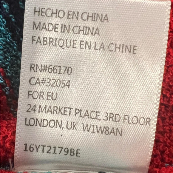 Anthropologie Harlyn Red Blue Striped 
Ruffle Shoulder Sweater. Size Medium. - Picture 14 of 14